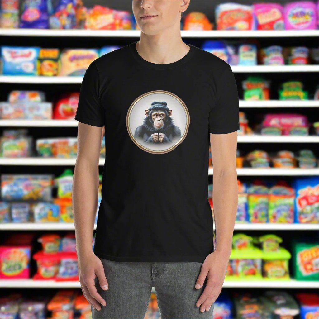 Chimp in woolly hat Short-Sleeve Unisex T-Shirt