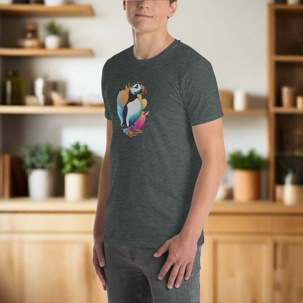 Puffin in a burst of color. Short-Sleeve Unisex T-Shirt