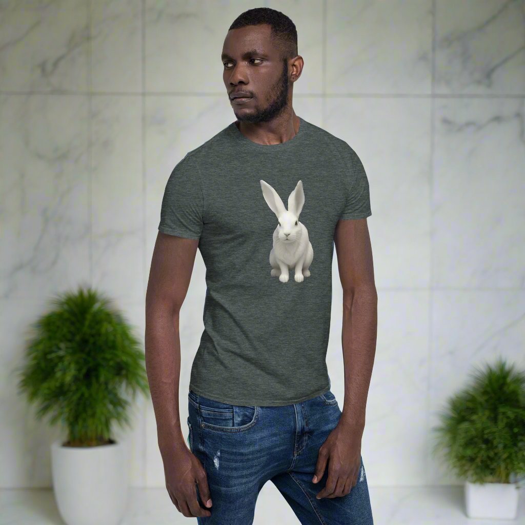 Lucky white bunny. Short-Sleeve Unisex T-Shirt