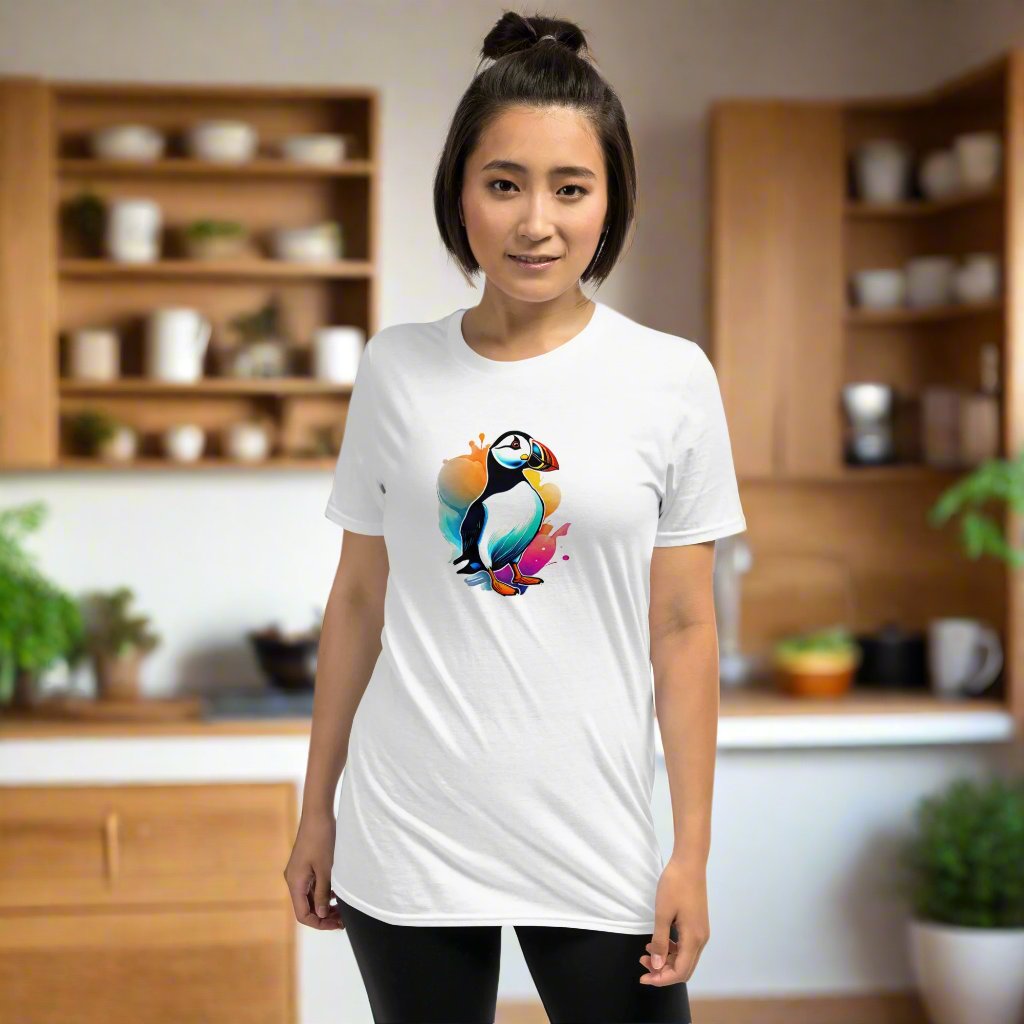 Puffin in a burst of color. Short-Sleeve Unisex T-Shirt