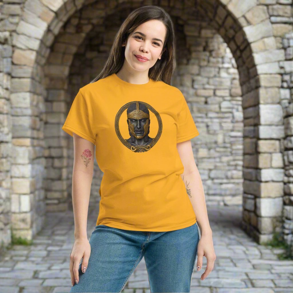 The head of Lancelot, knight of the round table. Classic T-shirt