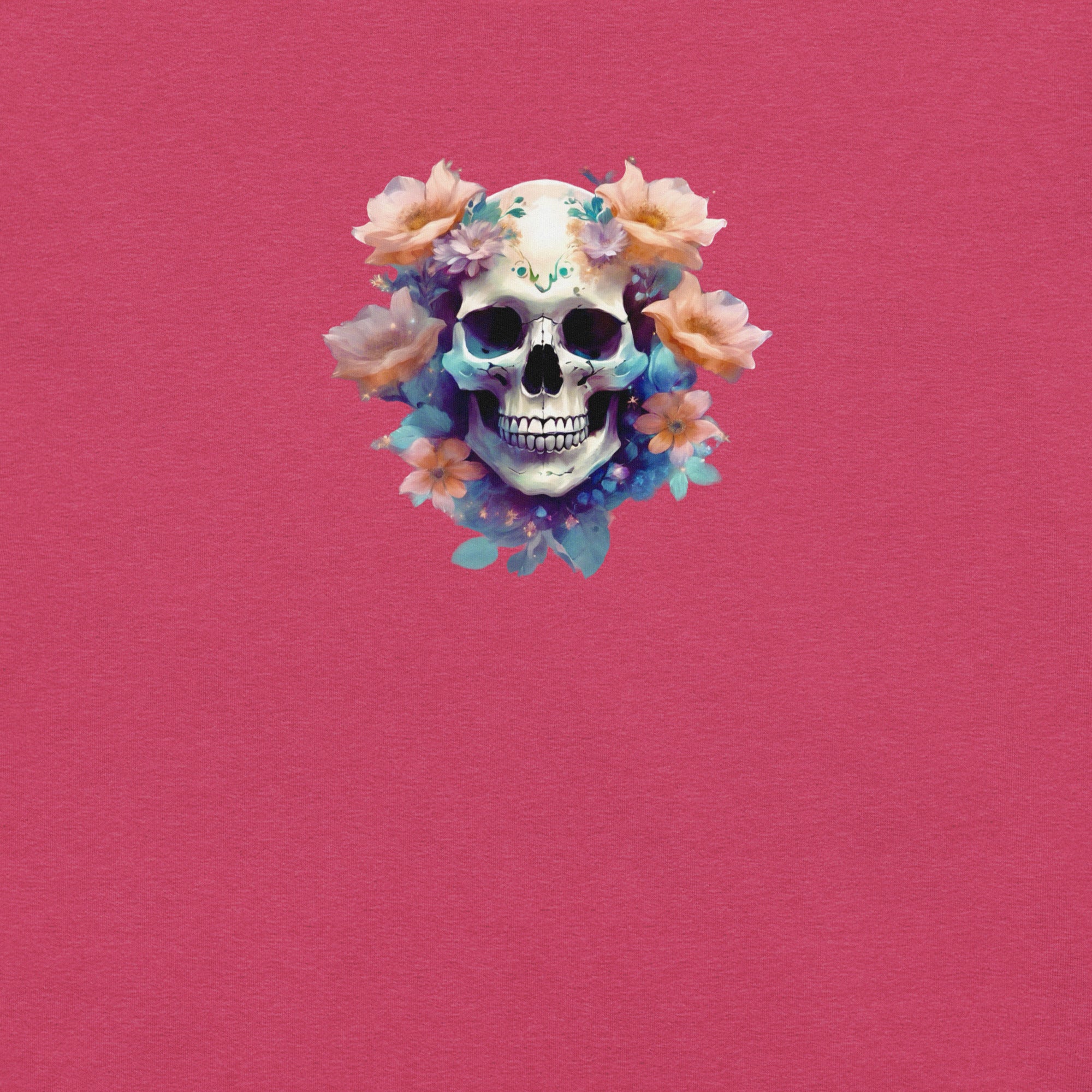 Pink floral skull for Halloween Unisex t-shirt