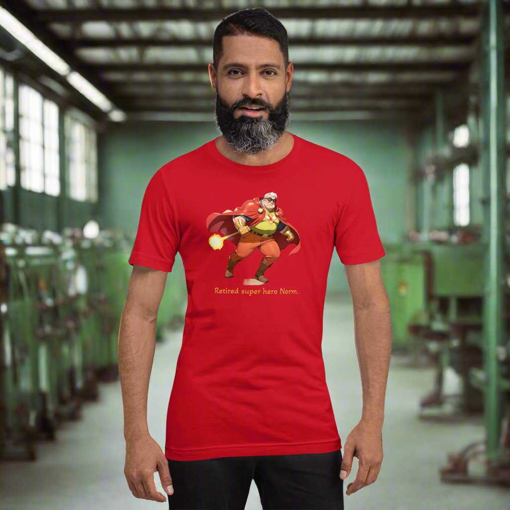 Retired super hero Norm. Unisex t-shirt